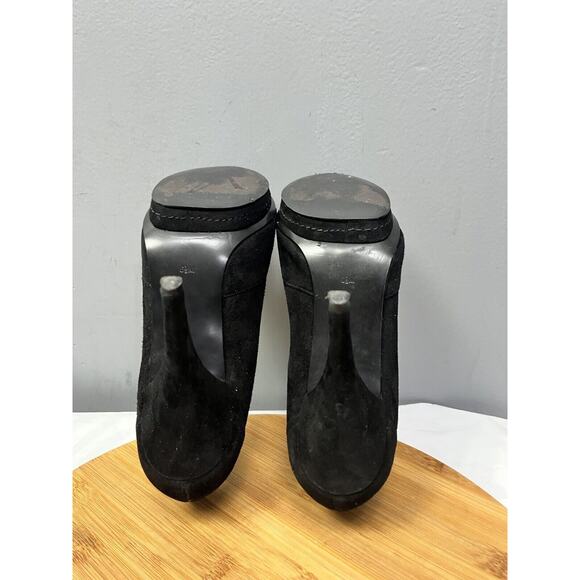 Guess Black Platform Stiletto Pumps Womens Size 6.5M High Heels Velvet Y2K - Picture 4 of 7